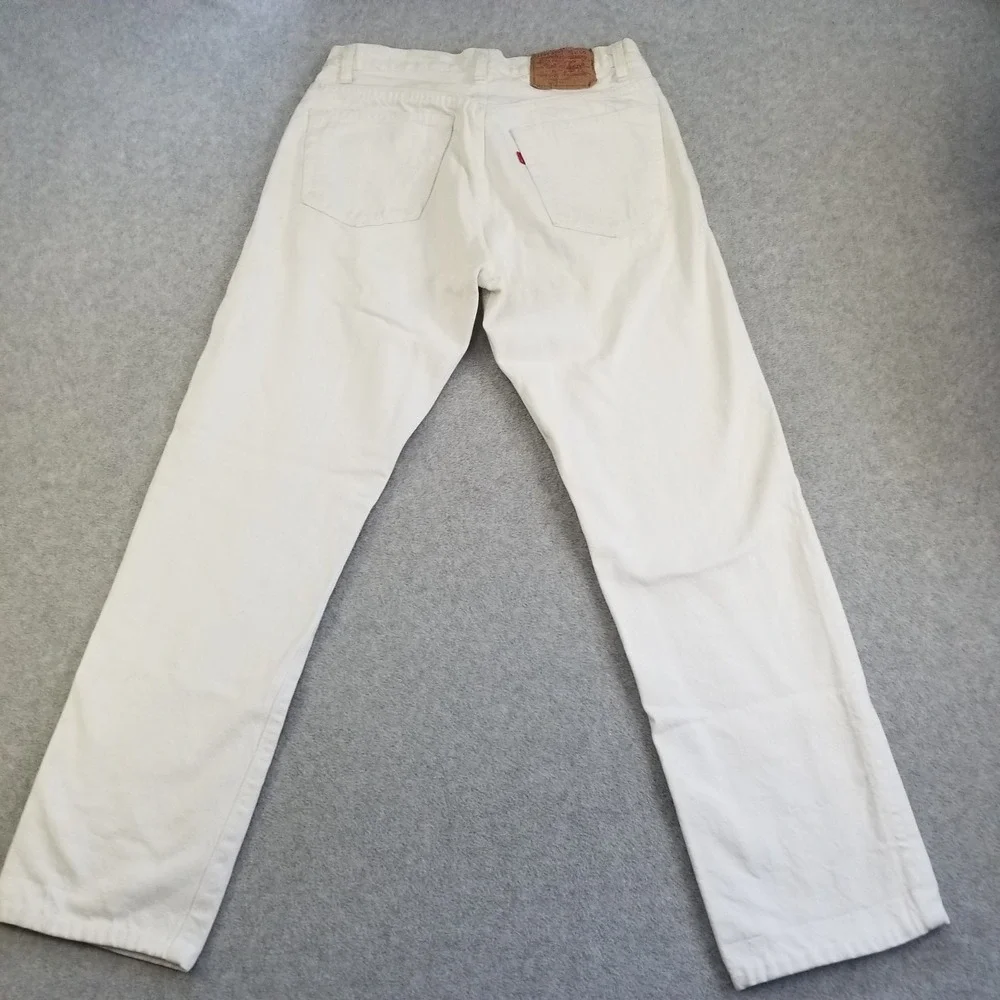 VTG Levi's 501 Jeans Mens 30x29 White Vintage Denim Pants Quality Clothing